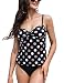 Irevial Tankinis Traje de baño de Dos Piezas Mujer Verano Sexy Conjunto de Bañador Cuello V Push Up Swimsuit para Playa, Mar, Piscina, Fiesta, Vacaciones Negro Punto, L