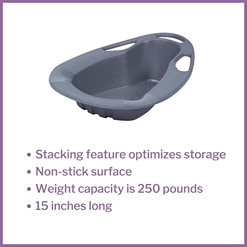 Mckesson Stackable Bedpans, Plastic, Graphite, 2 Qt, 250 Lbs Weight Capacity #TOP1