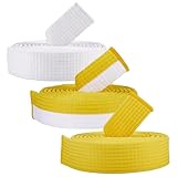 UCFBWO 3 PCS 220cm Baumwolle Polyester Kampfsport Gürtel, Judo Karate Jiu-Jitsu Taekwondo Gürtel, Weicher Martial Arts Gürtel mit Universeller Passform für Kinder Erwachsene in Weiß, Gelb-Weiß, Gelb