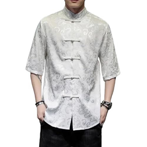 Chemise Kung Fu traditionnelle chinoise en jacquard respirante pour homme