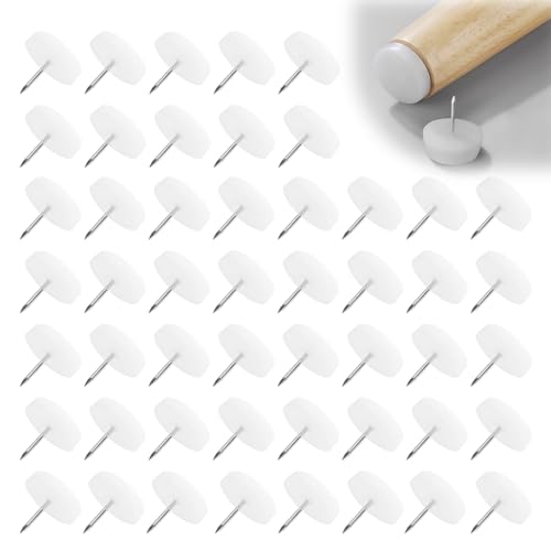 50 PCS Clavos de Almohadilla de Mueble 20mm, Almohadillas Protectores de Plástico ABS 20mm, Antideslizantes y Resistentes, Protección de Suelos, Reducción de Ruido, Laminado y Azulejos