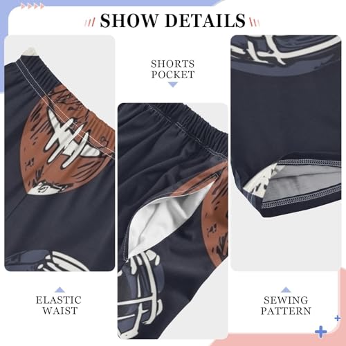 ZZXXB Funny Football Pattern Boys Long Pants Soft Trousers Elastic Waist Kids Lounge Bottoms with Pockets S-XL4