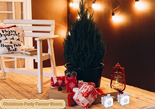 Allbusky 30PCS Christmas Party Gift Boxes, Xmas Party Favour Boxes, Christmas Paper Candy Boxes, Party Gift Bags, Hollow Party Packs Party Decorations, (AB-BX)