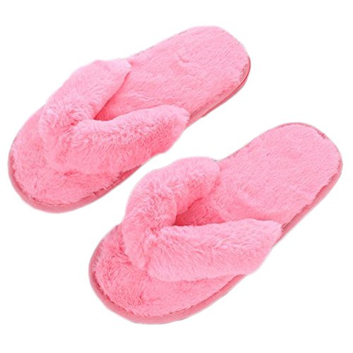 Cosanter 1 Paire Chaussons Femme Créatif Tongs en Peluche Chaud Pantoufle pour Automne et Hiver