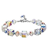 Nukinp Pulsera de cristal ajustable con eslabones de piedra natal para mujer &1