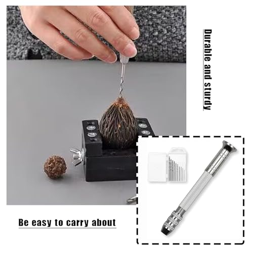 11 Stück Handbohrer Holz Set,Handbohrmaschine,Hand Drill,Mini Bohrer,Mini Bohrmaschine Pin Vise Handbohr Mit 10 Spiralbohrer(0.8-3.0mm),Bastelarbeiten Bohrwerkzeug Bit,Multifunktional Handbohr Bit Set