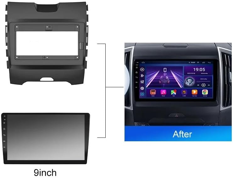 Car Radio Fascia Installation Panel For Ford Edge 2 2015-2018 Android 2 Din Stereo Mounting Bezel Faceplate Frame Kit