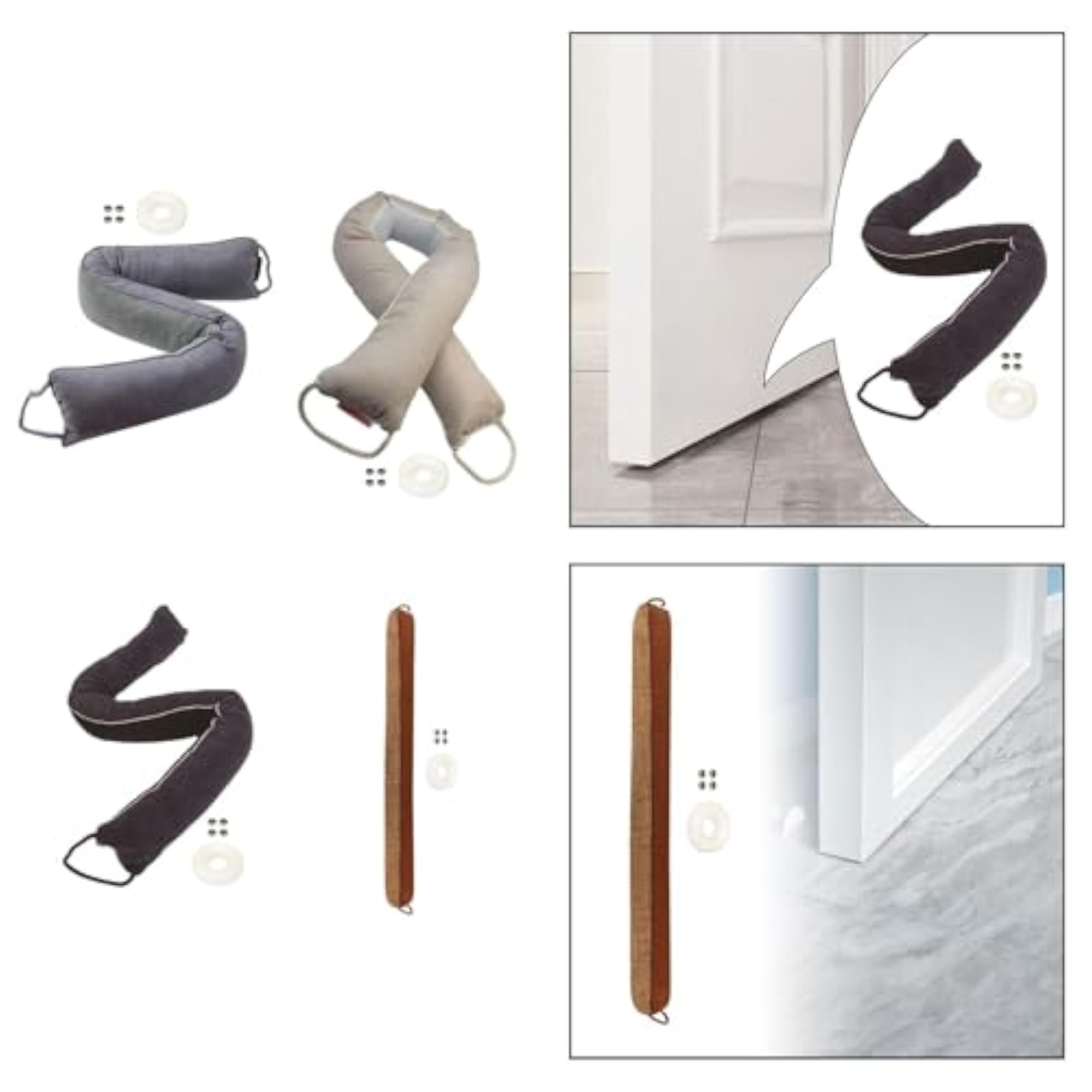 Under Door Draft Stopper Dust Insulation Seal Gray