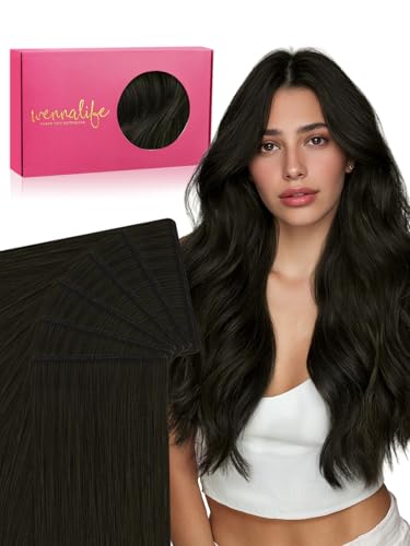 WENNALIFE Genius Tape in Hair Extensions Human Hair, Invisible Tape in