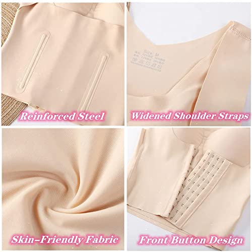 Modelador de sutiã com botão de cintura 3 em 1, espartilho de treinamento de cintura para mulheres,