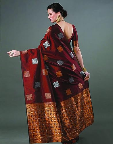 Image of Flosive Woven Kanjivaram Silk Saree With Border