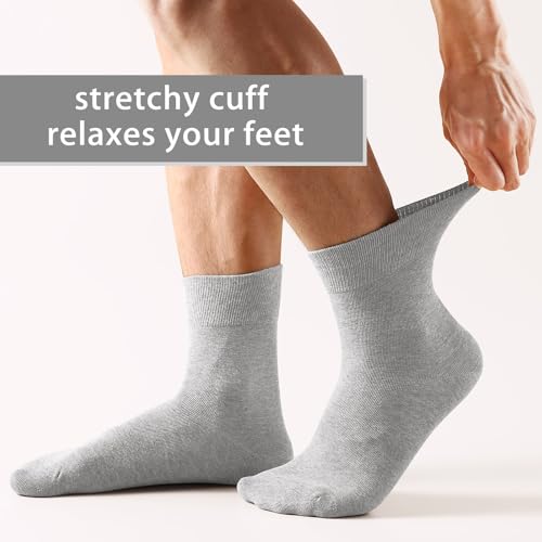 Image of FGZ Mens Crew Socks Breathable Cotton Soft Casual Thin Socks for Work,Sport & Everyday Wear,5 Pairs