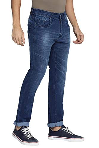 Image of Allen Cooper Slim Mid Rise Stretchable Denim Jeans for Men