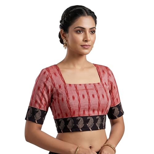 Image of Traditional Cotton Sambalpuri Ikat Unstitched Blouse Piece for Women