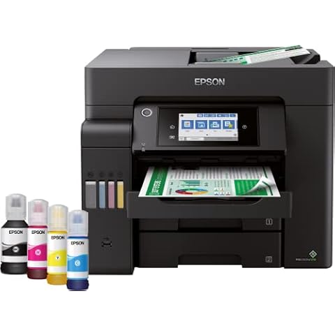Epson EcoTank ET-5800 4-in-1 Tinten-Multifunktionsgerät (Kopie, Scan, Druck, Fax, A4, ADF, Full-Duplex, WiFi, Ethernet, Display, USB 2.0), großer Tintentank, hohe Reichweite, niedrige Seitenkosten Cover