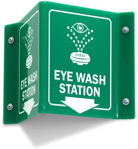 Projecting V-Sign : Eye Wash Station, PVC Water Proof Sticker Fixed on SunBoard