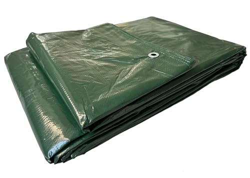 Telo Telone Occhiellato Antistrappo Impermeabile per coperture Polietilene Multiuso (2x3 metri, Verde 120 gr/mq)