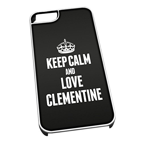 Bianco Cover per iPhone 5/5S 0973 Nero Keep Calm