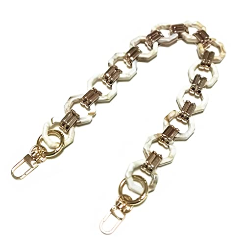 Torostra Purse Resin Chain Handle Strap Acrylic Chain Replacement Strap for Handbag Fashion Chain Strap for Evening Clutch Bag (Octangle Apricot)