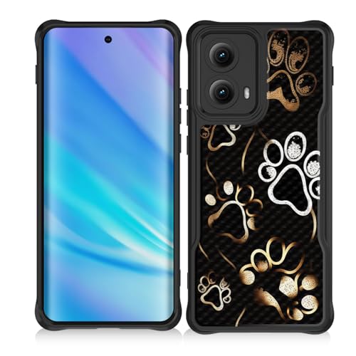 CICPLKSE Magnetic for Moto Edge 2024 Case,[Full Camera Protection] [Compatible with Magsafe] [Military Grade Protection] Bumper for Motorola Moto Edge 2024 6.6",Dog Paw Print - image 1