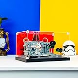 icuanuty vetrina in acrilico per lego 75343 star wars – casco dark trooper, contenitore e organizzazione protetta dalla polvere per modello lego, dimensioni: 20 x 20 x 25 cm (solo lego vetrina)