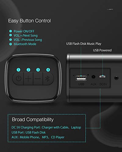 image for Sound Bar, BlitzWolf Bluetooth Soundbar 10W 2200mAh Home Speaker, 16 i