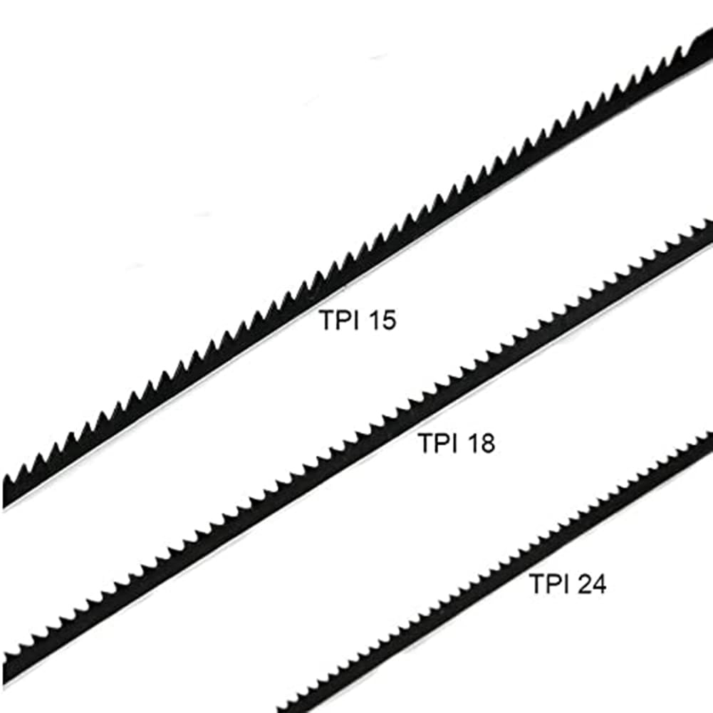 72 Piezas Hojas de de Calar, 127 mm, Hojas de de Marquetería de Acero Al Carbono Con Pasador Cruzado, Láminas de de Corte Fino Estándar de 15/18/24 Dientes