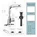Dornberg Waterfall Bathroom Faucet with Pull Out Spraye, Liftable Bathroom Faucet, 3 Modes Digital Temperature Display Bathroom Sink Faucet with Deck Plate & Pop-up Drain - Chrome