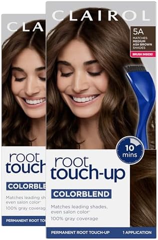 Clairol Root Touch Up Permanent Hair Dye, 5A Medium Ash Brown, Pack of 2
