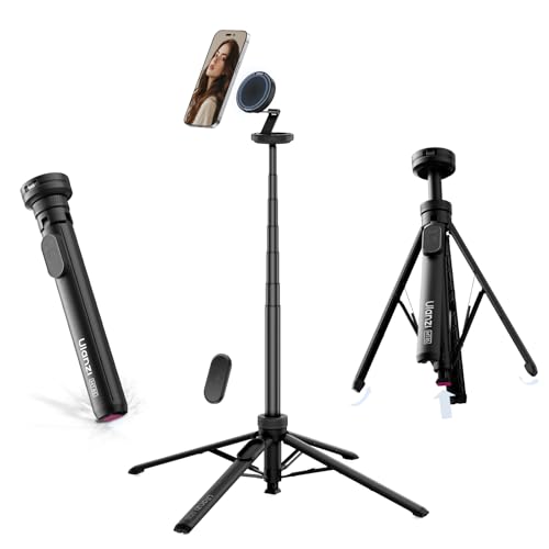 ULANZI Magnetic Phone Tripod MT85 Auto Open Tripod for Magsafe with Enhanced 4-Leg 60 Selfie Stick Extendable Phone Stand Content Creator Essentials for iPhone 17/16/15/14/13/12 Black