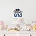 BOBYIYI Congrats Grad Cake Topper 2026 Graduation Party Decorations Class of 2026 Graduation Party Decorations for High School 2026 Grad Party Decor Black Blue Glitter