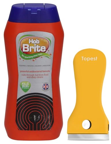 Hob Brite Hob Cleaner (250 Ml) + Hob Cleaning Tool [Non-Scratch] - Ideal for Ceramic Electric Halogen and Induction Hobs [Packaging May Vary]