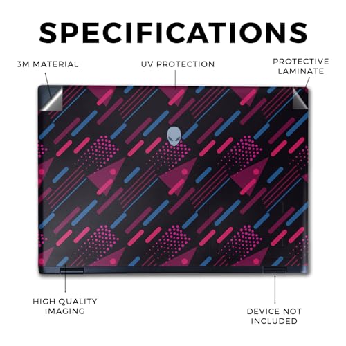 Image of Laptop Skin Compatible with Alienware M16 R2 (2024) - Magenta Rain - Premium 3M Vinyl Protective Wrap Decal Cover - Easy to Apply | Crafted in The USA by MightySkins