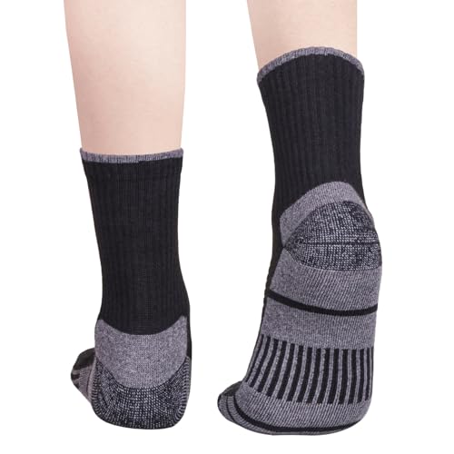 Image of YUEDGE Womens Socks Moisture Wicking Cushioned Crew Socks For Women, Performance Gym Tennis Training Athletic Socks, 5 Pairs