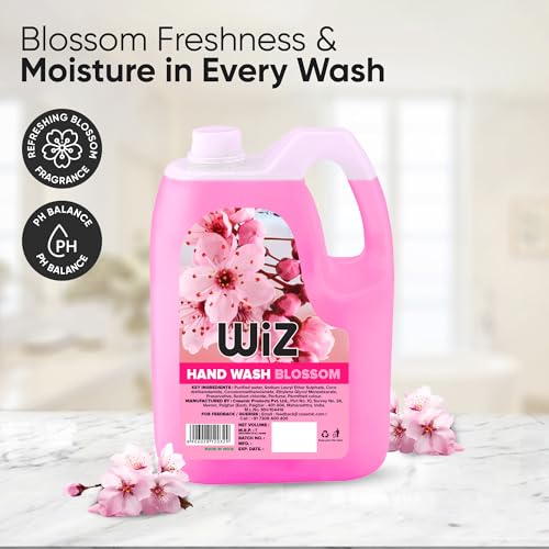 Image of Wiz Blossom Handwash Liquid Soap Refill Can - 5L | Germ Protection | Hand Wash with Added pH-Balanced & Moisturizers for Soft & Gentle Hands | Suitable for all Skin Types