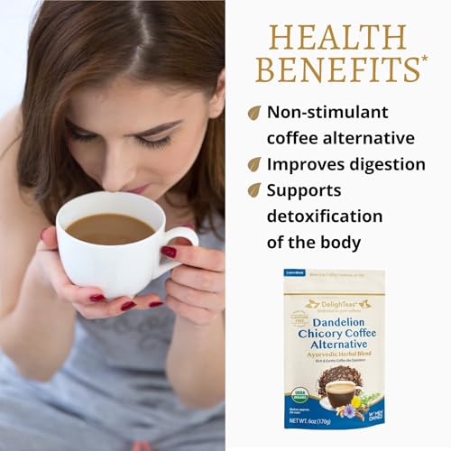 Delighteas Organic Coffee Alternative | Ayurvedic Herbal Chicory Dandelion Coffee | Coffee Substitute thumb #2