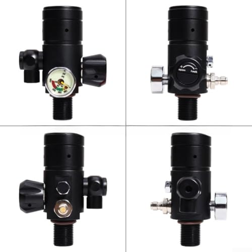 Régulateur de premier étage M18 x 1, en laiton pour valve de bouteille Pony avec connecteur pivotant à 360 degrés, valve réductrice de cylindre de sauvetage pour adaptateur d'alimentation en air de – vue 6