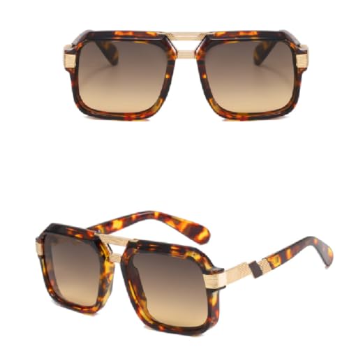 Lunettes de soleil rétro marron hommes verres de luxe finition chic - 6