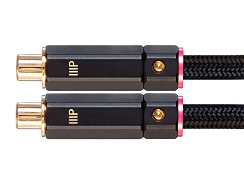 Monoprice Adaptador RCA macho a 2 hembras 1 pie negro miniatura 5