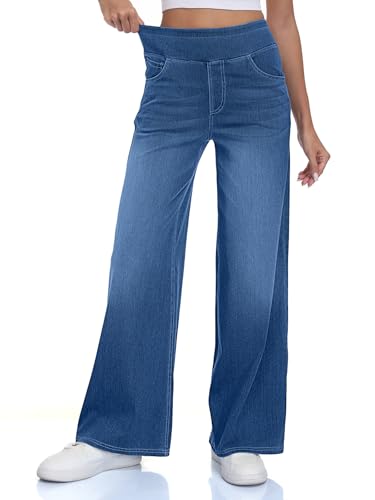 SeSe Code Wide Leg Jeans Woman High Waist Elastic Baggy Denim Pants with 4 Pockets Trendy Jeans for Women 20254