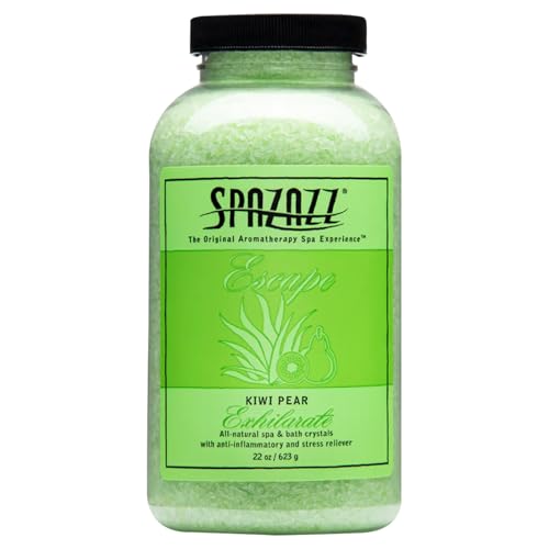 Spazzaz Hot Tub & Spa Bath Salt Aromatherapy Crystals. 22 oz Kiwi Pear Crystals and Bath Salts - Oil-Free & Safe for All Spas