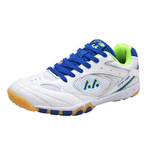 sekiueo Zapatillas De Bádminton para Hombre Zapatillas De Tenis De Mesa Y Squash Zapatillas Ligeras Y Transpirables para Cancha,Blanca,42 EU