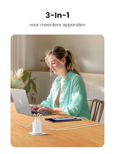 UGREEN 65W USB C oplader 3-poorts snel laden PD adapter voor MacBook, iPhone, Samsung, tablets, laptops - Afbeelding 4
