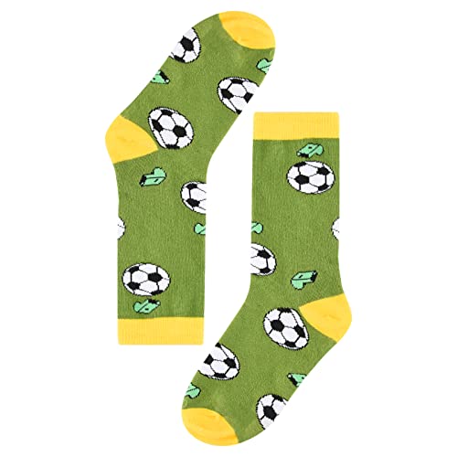 Kids Boys Crazy Crew Socks 4 Pack Novelty Fun Basketball Football Baseball Golf Cozy Cotton Sports Running Socks Gifts For Children Aged 6-10 Years Old #TOP4