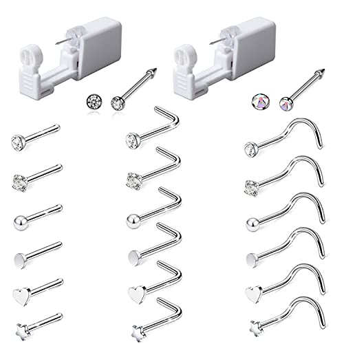 2-Piece Disposable Sterile Nose Piercing Kit with Safety Tools
