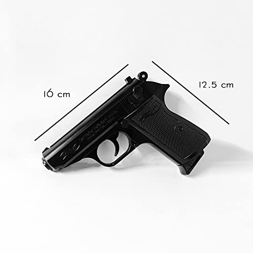 Image of Metallic Gun /Pistol Shape Barrel Pull Back System & Holster Pocket Lighter Pocket Lighter | 508 Gun Lighter with Cover Pocket Lighter (Black)