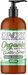 Onyx Organic Castile Liquid Soap, 100% Pure & Natural, Vegan, SLS and SLES Free (500ml with Pump (Unscented))
