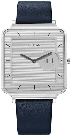 Titan Edge Quad Quartz Analog White Dial Blue Leather Strap Watch for Men - NT10017SL01