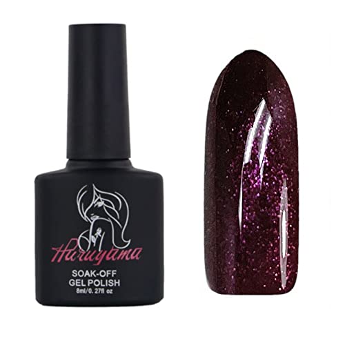 NashlyNailsHaruyama Purple Glitter Gel Nail Polish 163
