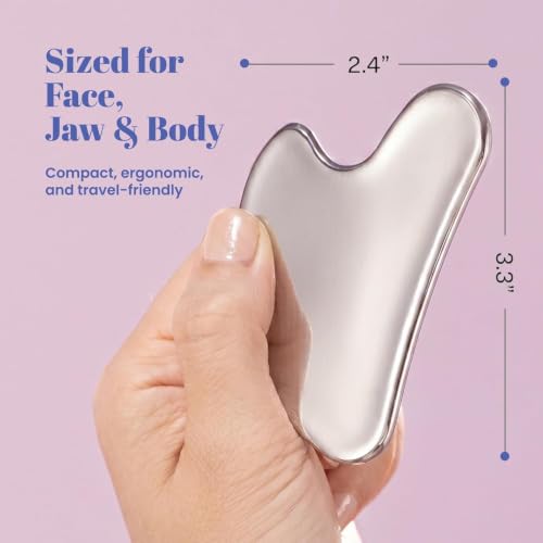 Image of Brush Gua sha And Steel Guasha combo for face massage